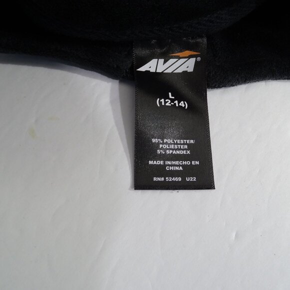 Avia Black Quarter Zip Athletic Pullover Soft Velour Jacket Women L 12 14 - Picture 4 of 9
